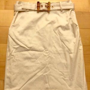 Milly of New York White Belted Skirt